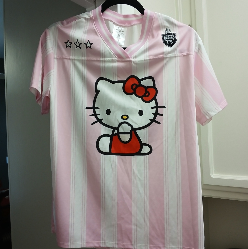 Hello Kitty Pink and White Striped Top